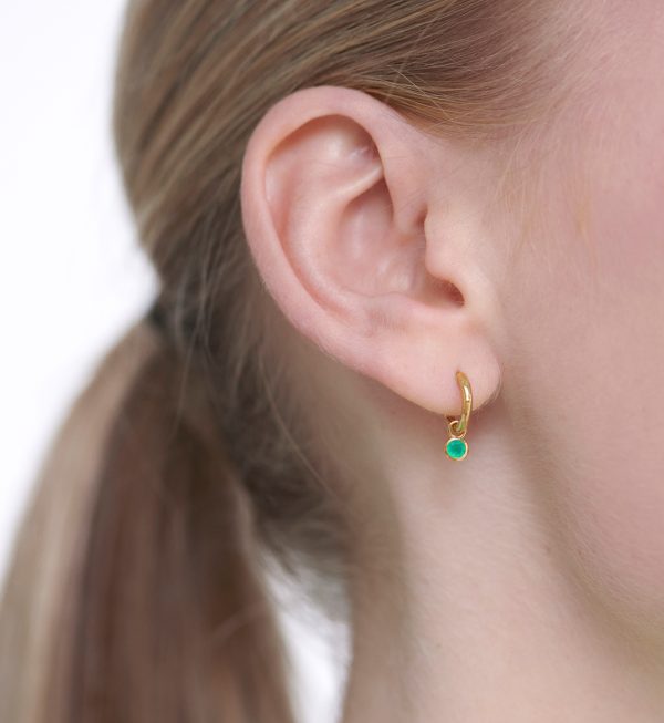 Gemstone Mini Huggie Earrings