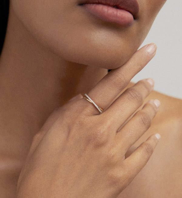 Diamond Crossover Ring