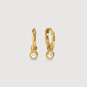 Gemstone Mini Huggie Earrings
