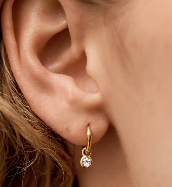 Gemstone Mini Huggie Earrings