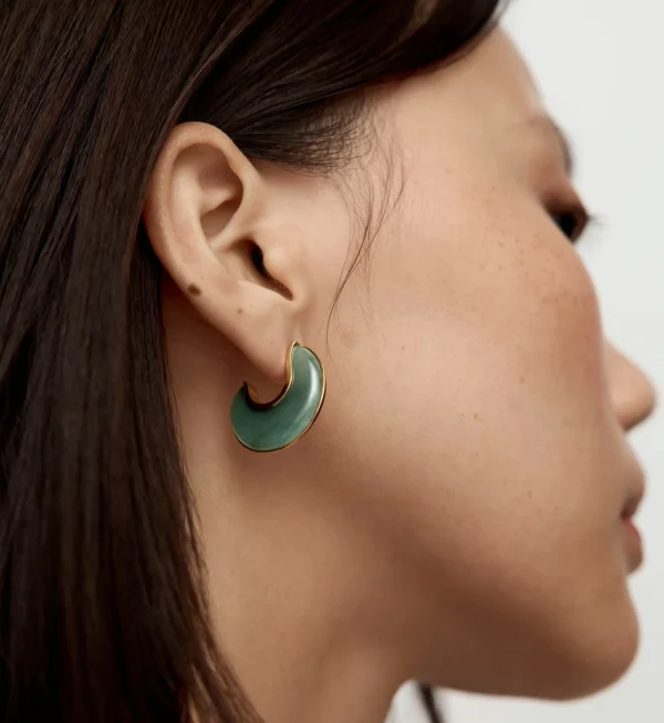 Kate Young Reversible Gemstone Hoop Earrings
