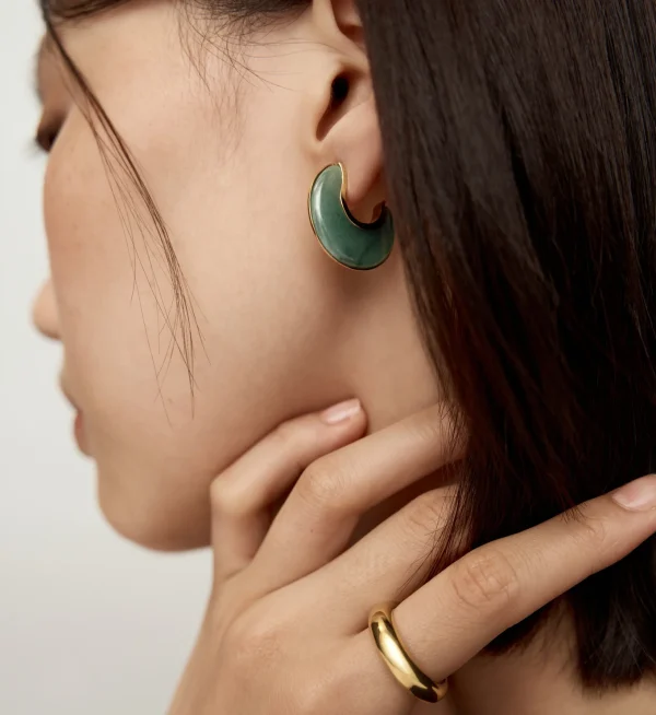 Kate Young Reversible Gemstone Hoop Earrings