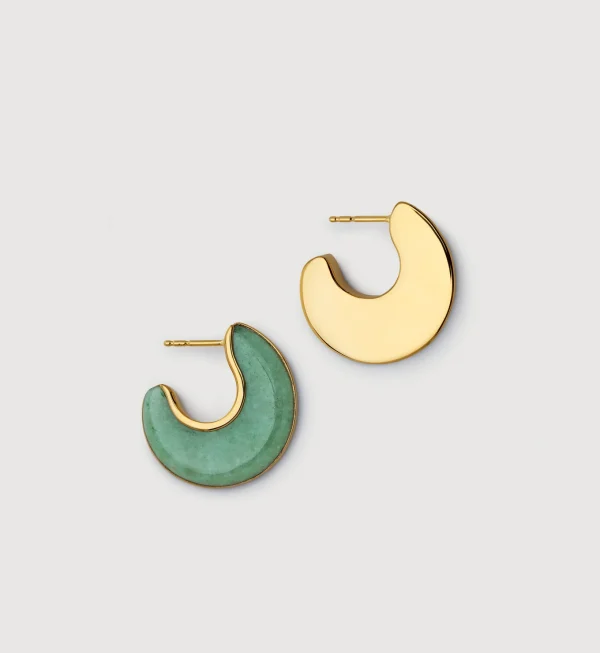 Kate Young Reversible Gemstone Hoop Earrings
