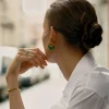 Kate Young Reversible Gemstone Hoop Earrings