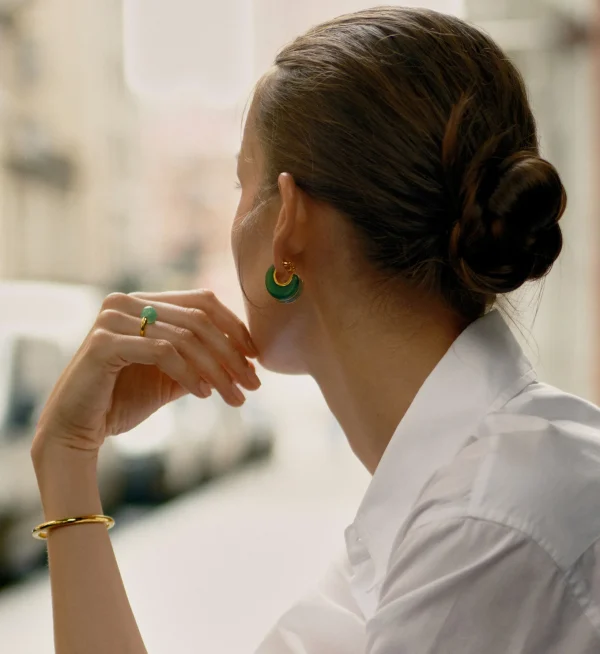 Kate Young Reversible Gemstone Hoop Earrings