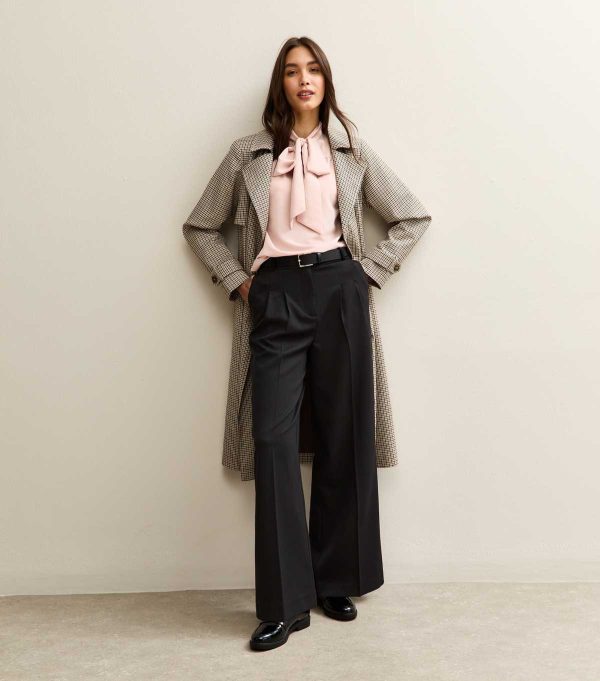 Black Belted Wide Leg Tailored Trousers Black Belted Wide Leg Tailored Trousers