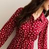 Black Floral Long Sleeve Mini Shirt Dress