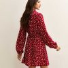 Black Floral Long Sleeve Mini Shirt Dress