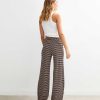 Black Ribbed Striped Wide Leg Trousers