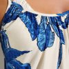 Blue Palm Tree Print Beach Maxi Dress