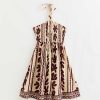 Brown Cactus Print Beach Mini Dress