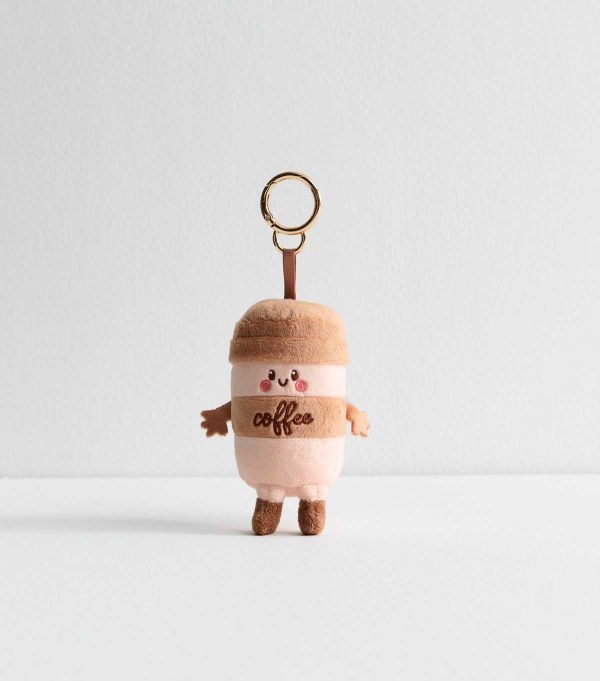 Brown Coffee Cup Plush Bag Charm