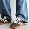 Brown Faux Suede Contrast Panelled Lace Up Trainers