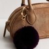 Burgundy Fluffy Pom Pom Bag Charm