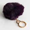 Burgundy Fluffy Pom Pom Bag Charm