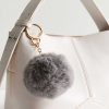 Grey Fluffy Pom Pom Bag Charm