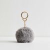 Grey Fluffy Pom Pom Bag Charm