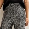 Gunmetal Sequin Soft Touch Wide Leg Trousers
