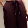 Petite Burgundy Satin Wide Leg Trousers