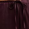 Petite Burgundy Satin Wide Leg Trousers